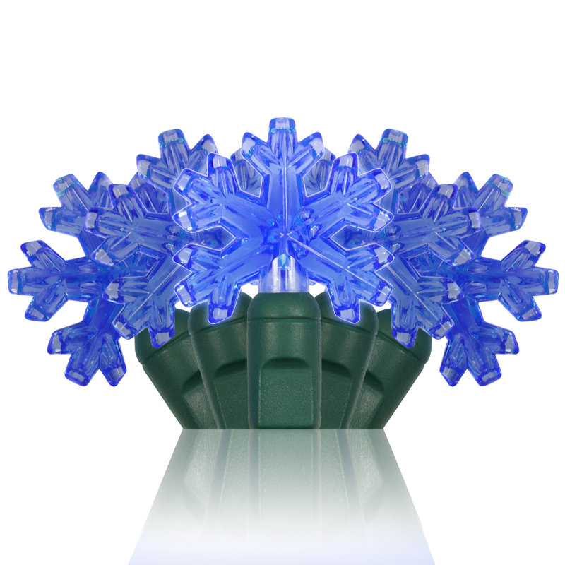 Blue LED Snowflake Christmas Tree Lights for Outdoor Winter Decor