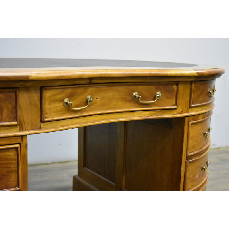 Bureau double caisson Kidney, Brun clair