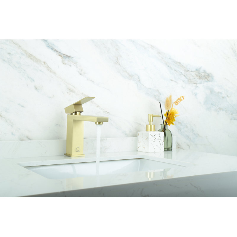 Jakob Single-Hole Single-handle Bathroom Faucet, Brushed Gold