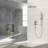 Brushed Nickel Shower With 12 Inch Square - Adjustable Slide Bar, -Balanced Valve & Handheld Element Wall Mounted In Content