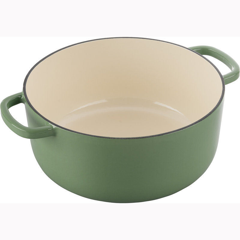 Ballarini Bellamonte Cast Iron Round Dutch Oven, 7.6 qt, Saggio Green