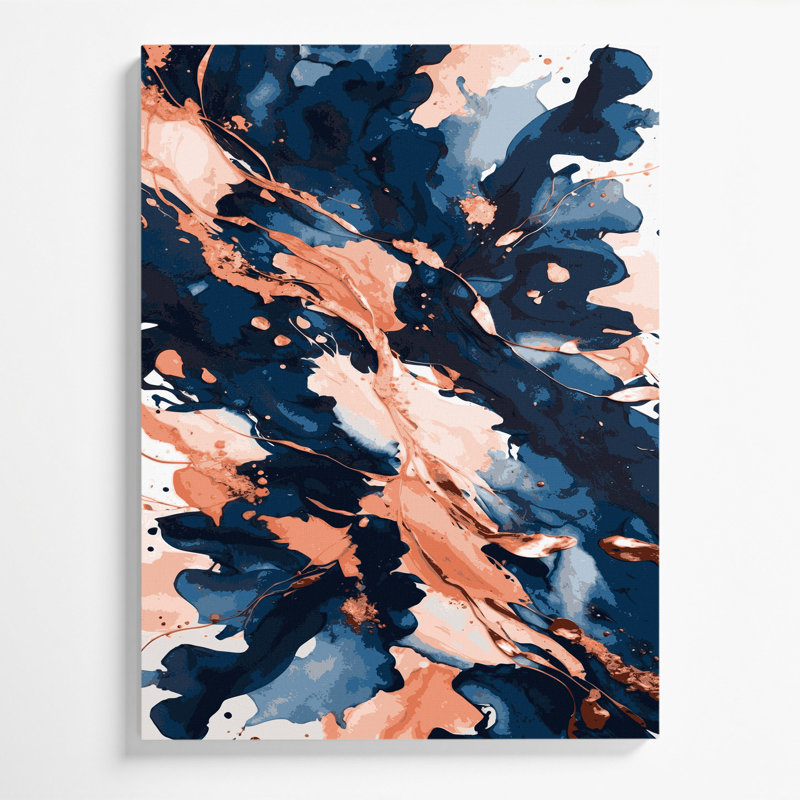 Aquarelle abstraite 100, art mural sur toile grise, H 16 po x l 20 po