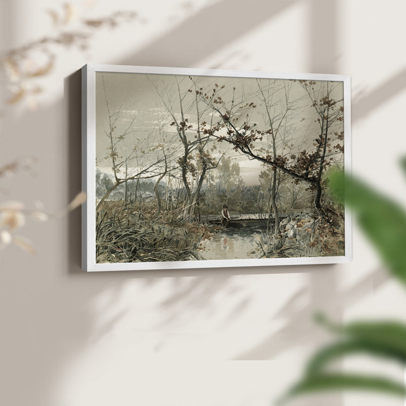 Paysages rétro-CCDCLXXVI-impression encadrée - réaménageable, H 22 po x l 28 po, Blanc