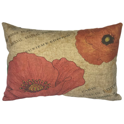Floral Linen Reversible Throw Pillow