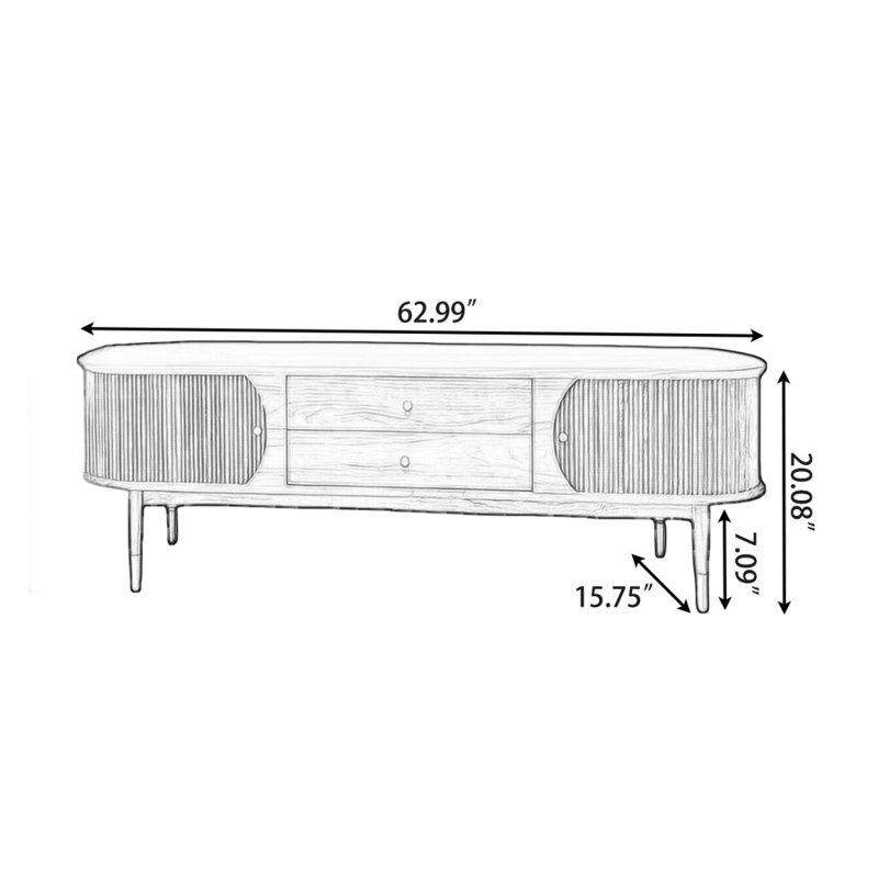 Meuble télé Modern, H 20,08 po x L 62,99 po x l 15,75 po