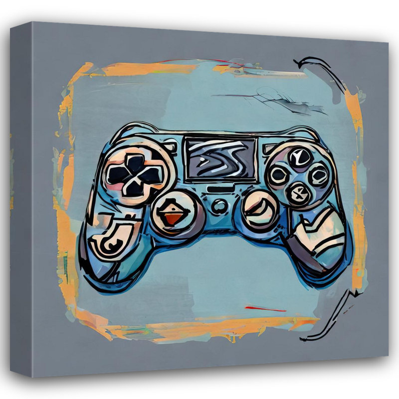 " Video Game Controller 163 " by Stephen Chambers Painting Print, 26" H x 26" W x 1.5" D