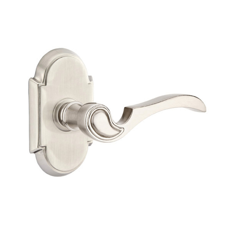 Faux levier de porte double avec rosette Coventry, Nickel satiné, Droite