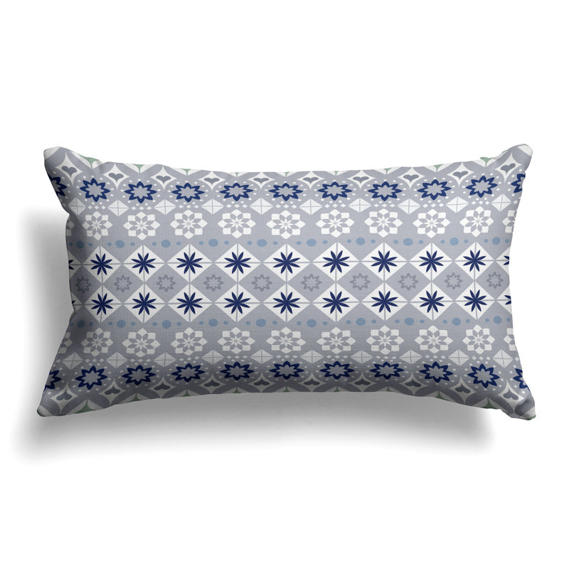 Shape Synergy  Rectangular Throw Pillow, Blue/Gray