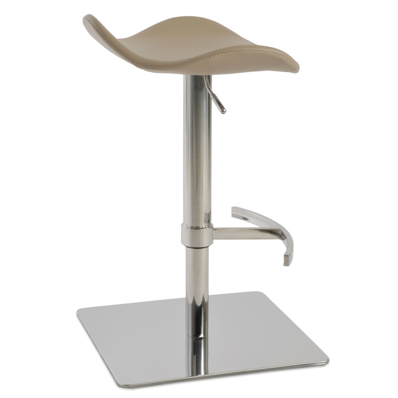 Falcon Piston Adjustable Height Swivel Bar Stool, Wheat