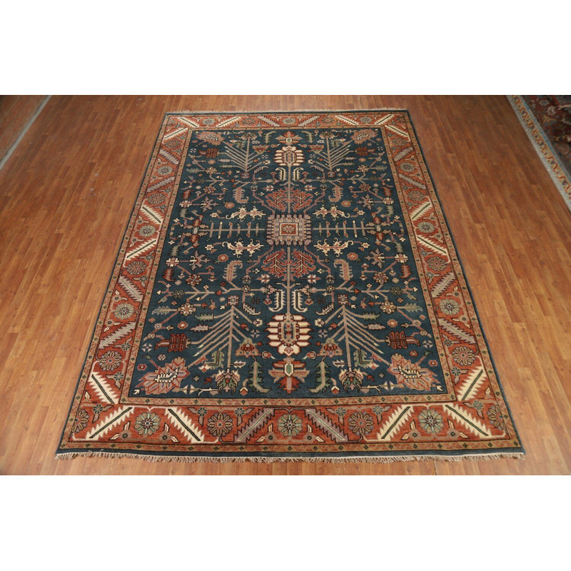 Tapis bleu All-Over Oushak 9 x 12