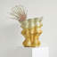 Vase décoratif en céramique texturé organique jaune fantaisie