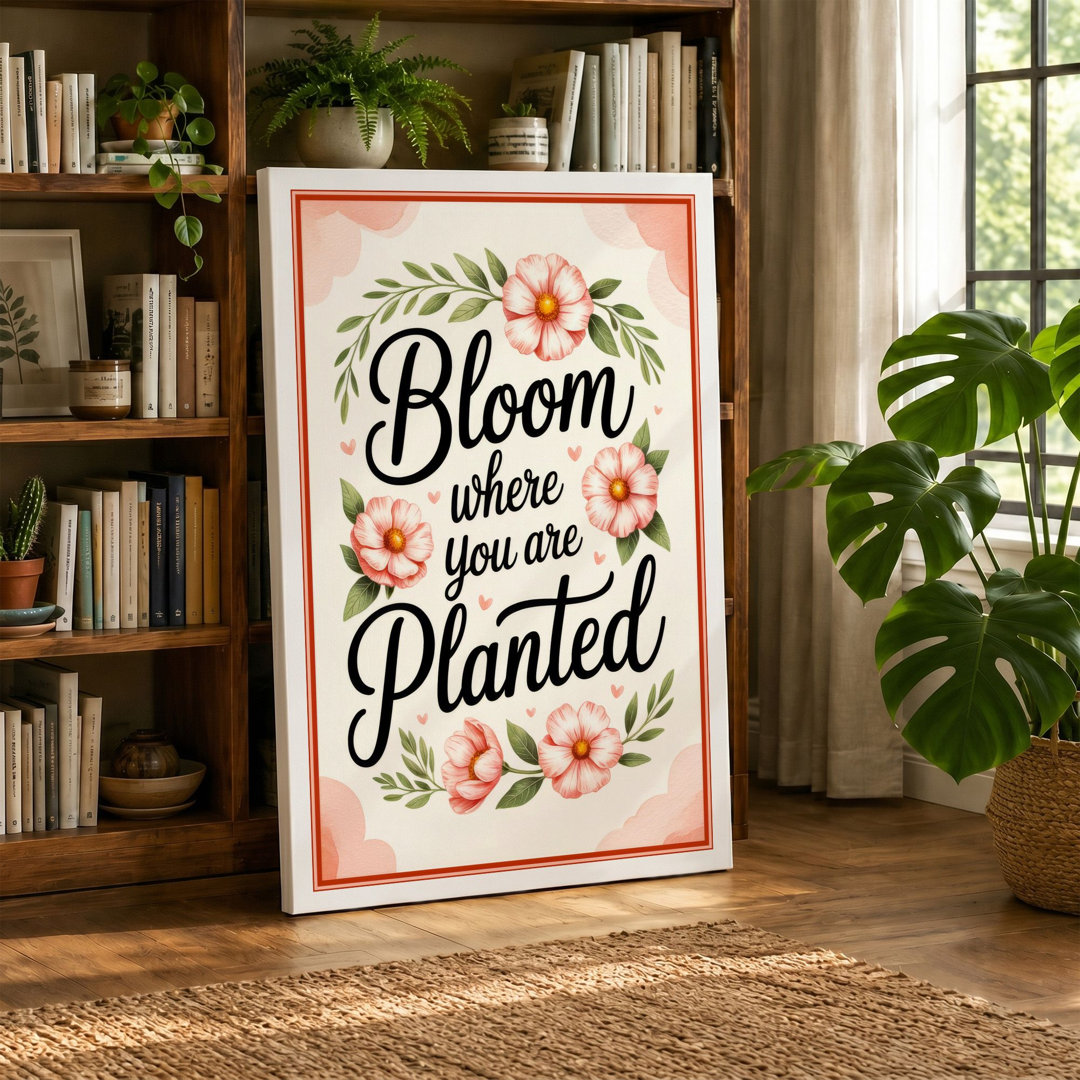 Bloom Where Planted Botanical - Wrapped Canvas