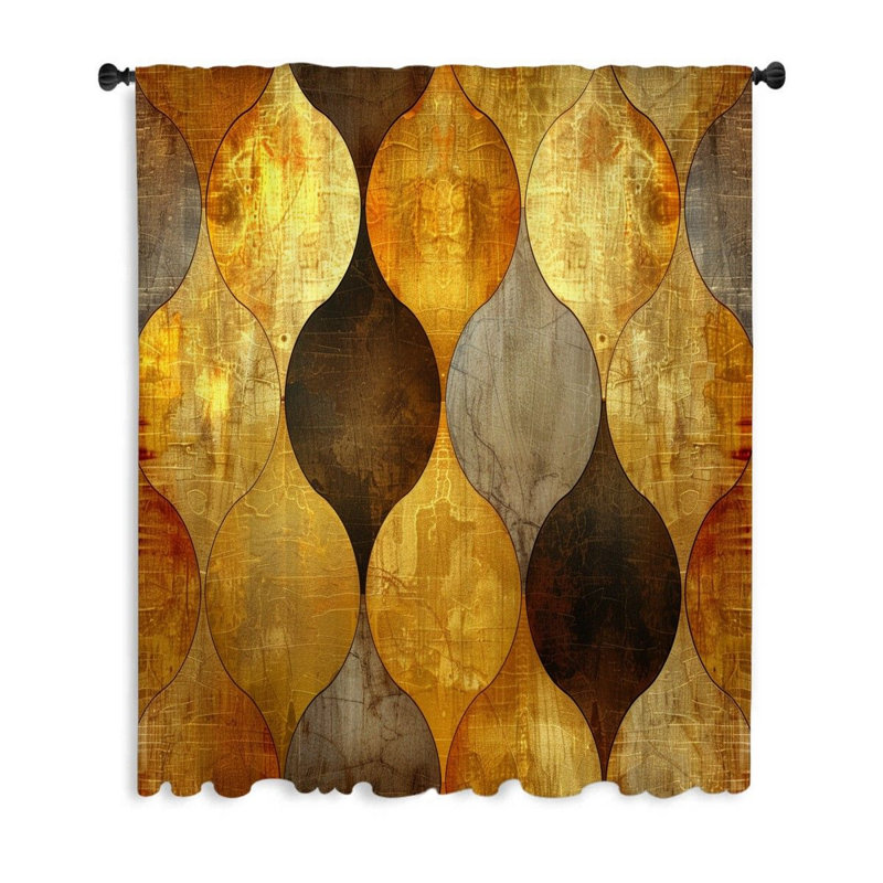 Rideaux de fenêtre de forme abstraite, rideaux occultants et voilages - 1 panneau (occultant qui filtre beaucoup de lumière)
