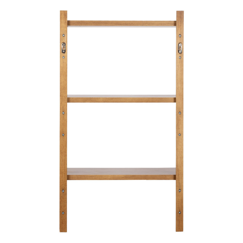 Carmouche Tiered Solid Wood Wall Shelf, Medium Wood