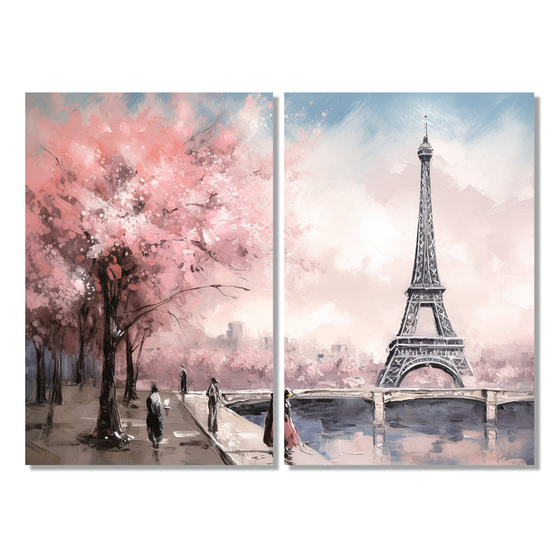 Chef-d'œuvre de la Tour Eiffel II - grand art mural français 2 panneaux, 36" H x 48" W, Wrapped Canvas, Does Not Apply
