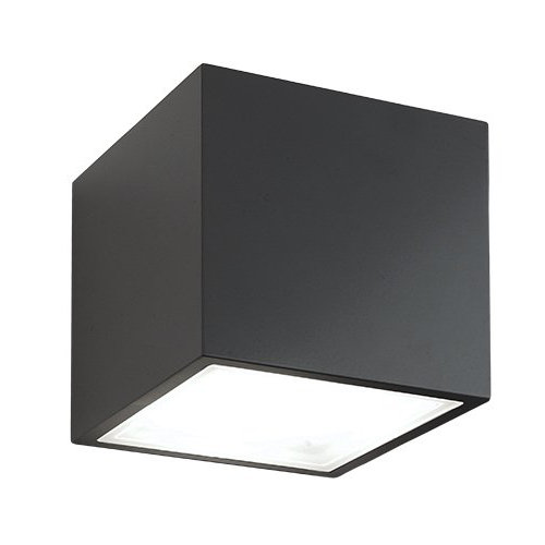 Bloc Aluminium LED Wall Light, Black, 5.5" H x 6" W x 4.5" D