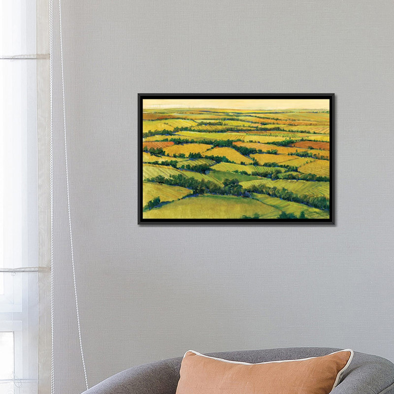 «A View Dessus I», reproduction sur toile, H 18 po x l 26 po x P 1,5 po, Toile encadrée noire, Pas de tapis