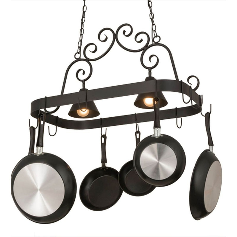 Elana Steel Handcrafted Rectangle Hanging Pot Rack