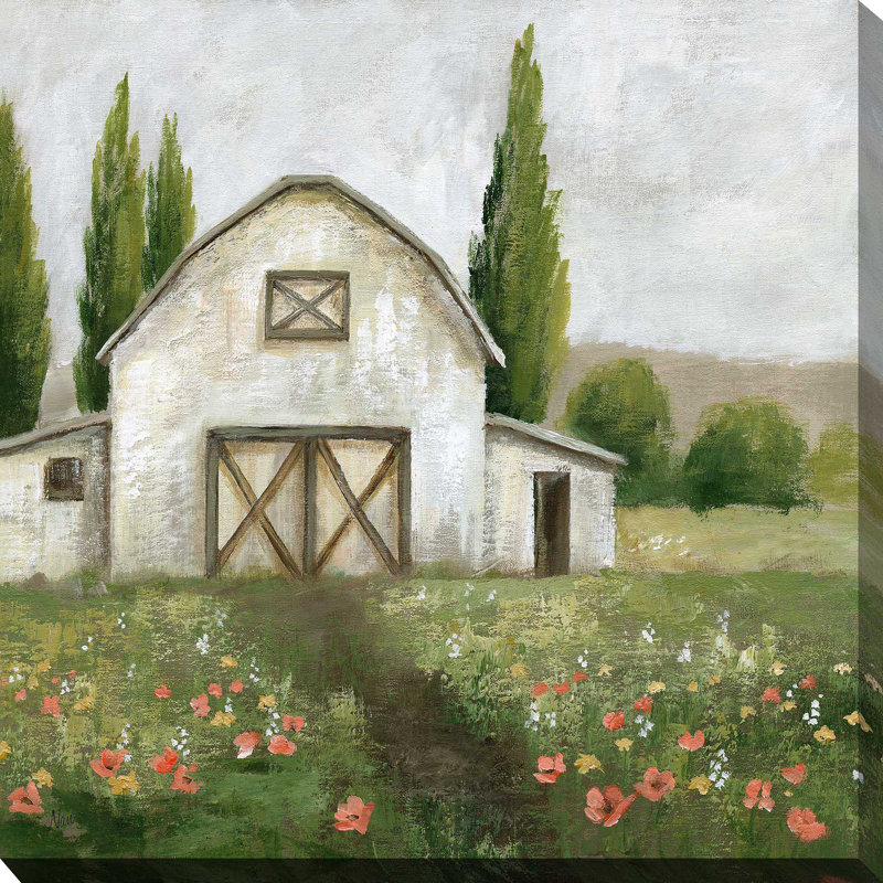 Country Barn I par Nan - Peinture, H 28 po x l 28 po x P 1,5 po, Toile tendue