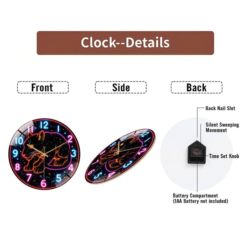 Horloge murale Neon