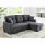 Canapé modulaire 76,5 po en mélange de lin avec lit escamotable et rangement pour chaise longue-1354770387