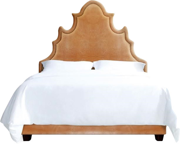 Lit plateforme tapissier Vogel, Double, Turquoise