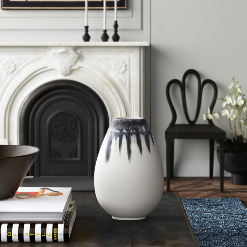 Glass Drip Table Vase, 14.25" H x 10" W x 5.25" D