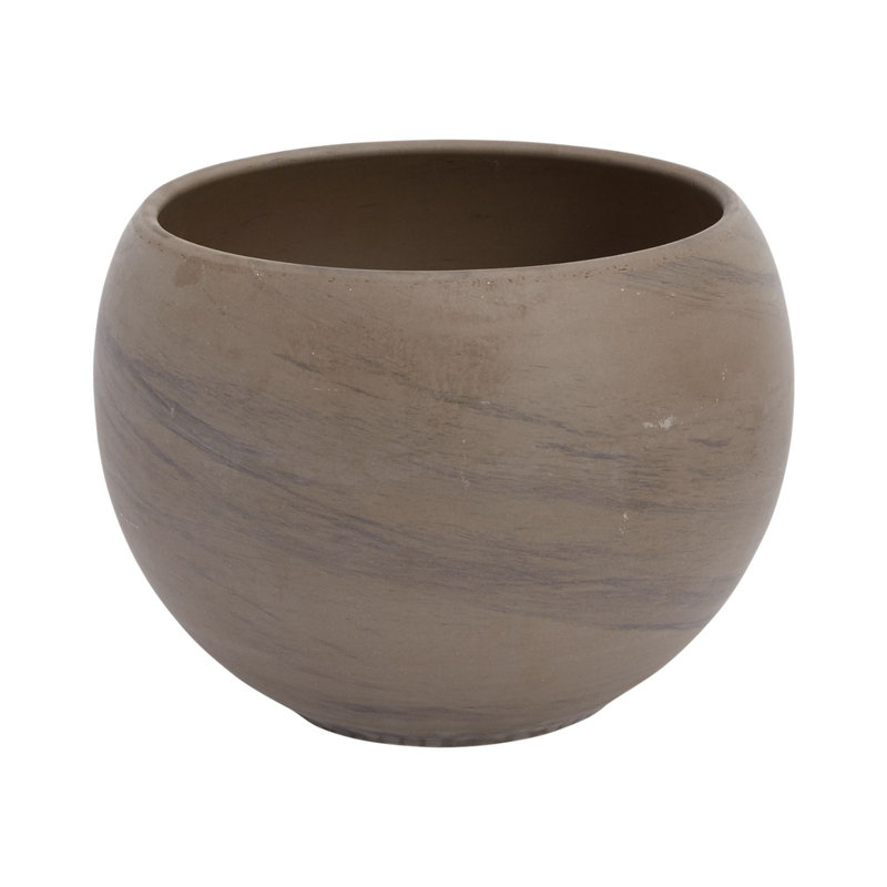 Handmade Ceramic Pot Planter, Gray, 7.5" H x 10.25" W x 10.25" D