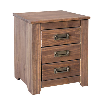 Burritt 43cm W Solid Wood Bedside Table