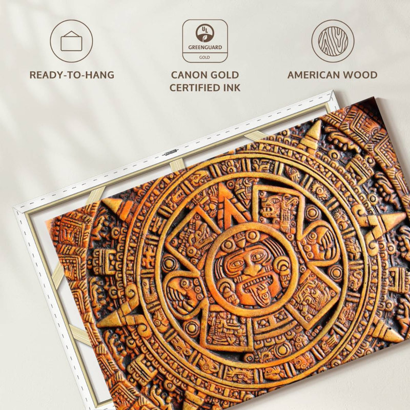 Aztec Calendar Canvas Print, 30" H x 45" W