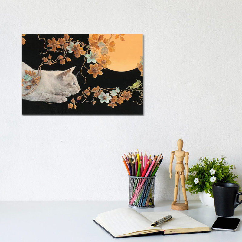 Ra-Ra And The Grasshopper by Ivory Cats - Wrapped Canvas Print, 20.32 cm H x 30.48 cm W