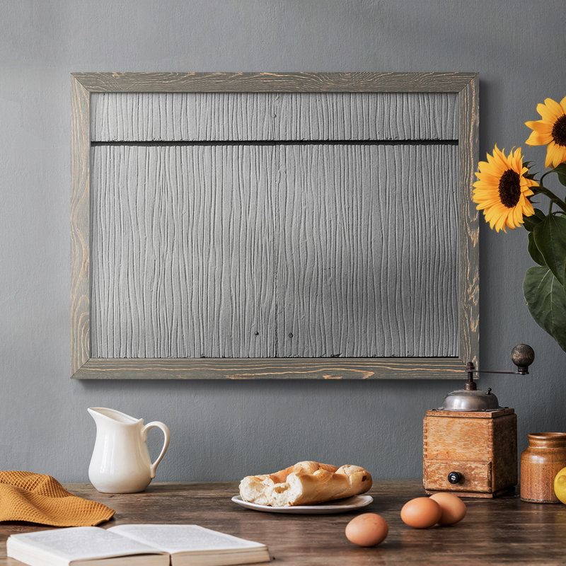 Found Textures I - Toile tendue avec châssis rustique, H 26 po x l 38 po x P 1,5 po, Gris