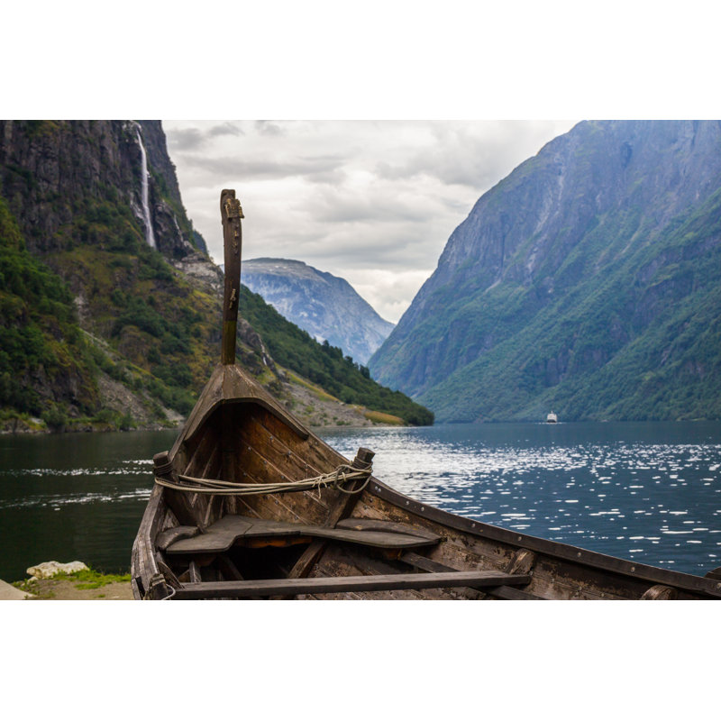 Beautifull View Of Viking Drakkar by Vwalakte - Wrapped Canvas Print, 81cm H x 122cm W x 3.8cm D