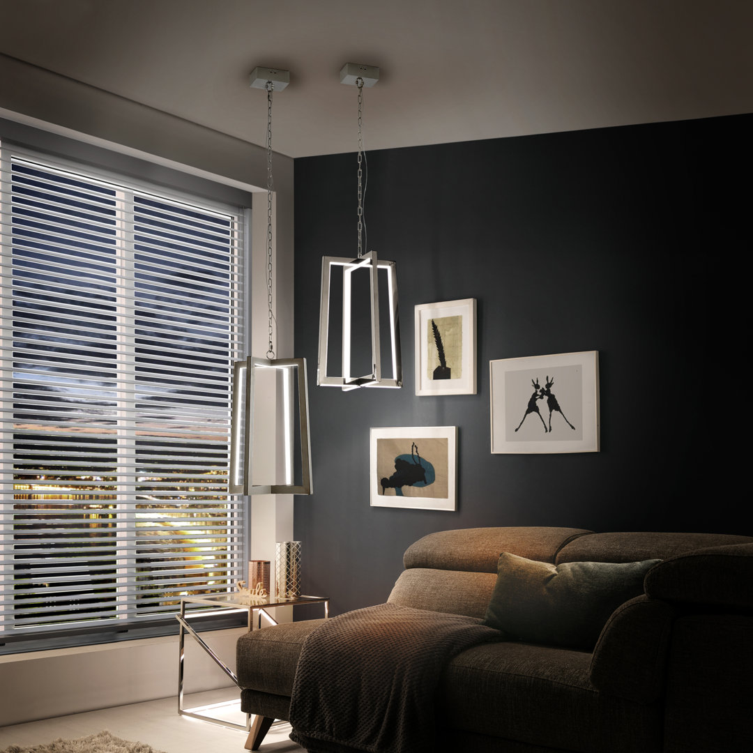 Navarrette 1 - Light Polished Stainless Steel LED Square/Rectangle Pendant