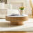 35.43" W Round Sintered Stone and Manufactured Wood Coffee Table with Pedestal Base-2074942724-2074942727