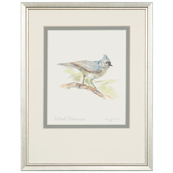 Mésange capitonnée - peinture encadrée