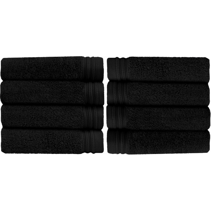 Raquel Midweight Hand Towel, Black