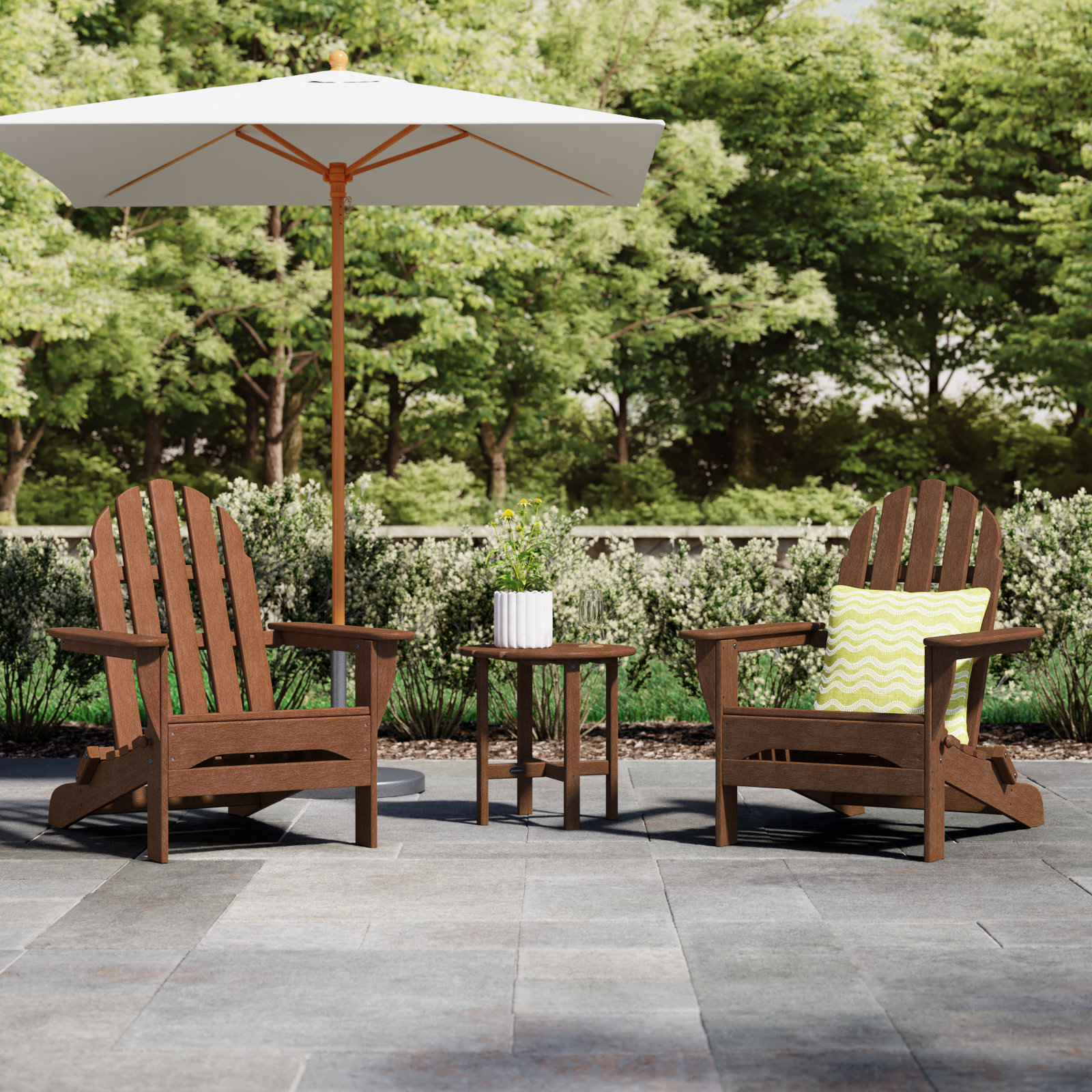 POLYWOOD® Vineyard 2-Person Patio Seating Group, Teak