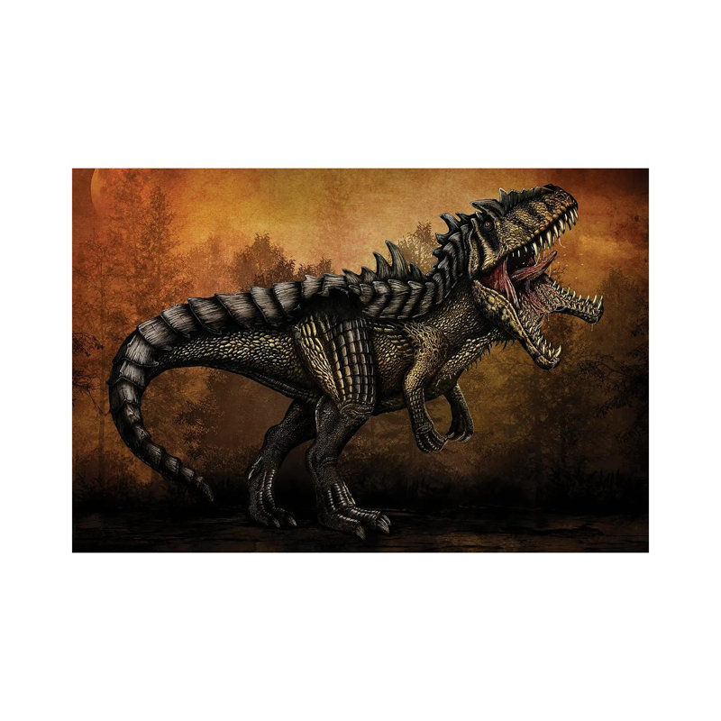 Hybridized Giganotosaurus Dinosaur. by Aram Papazyan - Wrapped Canvas Painting, 66.04 cm H x 45.72 cm W x 1.91 cm D