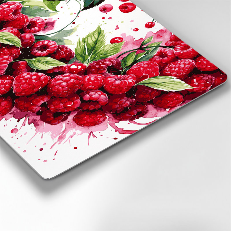 Art mural en métal «Fruit framboise rouge», H 20 po x l 30 po