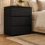 32.3" H Minimalist Nightstand Set of 2, 3-Drawer Bedside Cabinet with Handleless Front-644020199