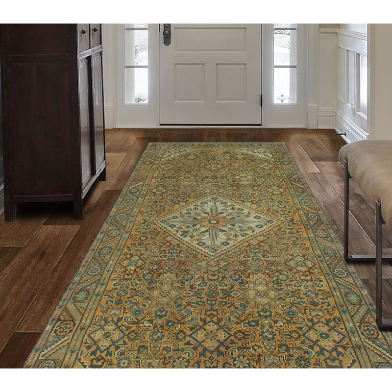 One-of-a-Kind 4'9" X 10'10" 1980s Runner Wool Area Rug in