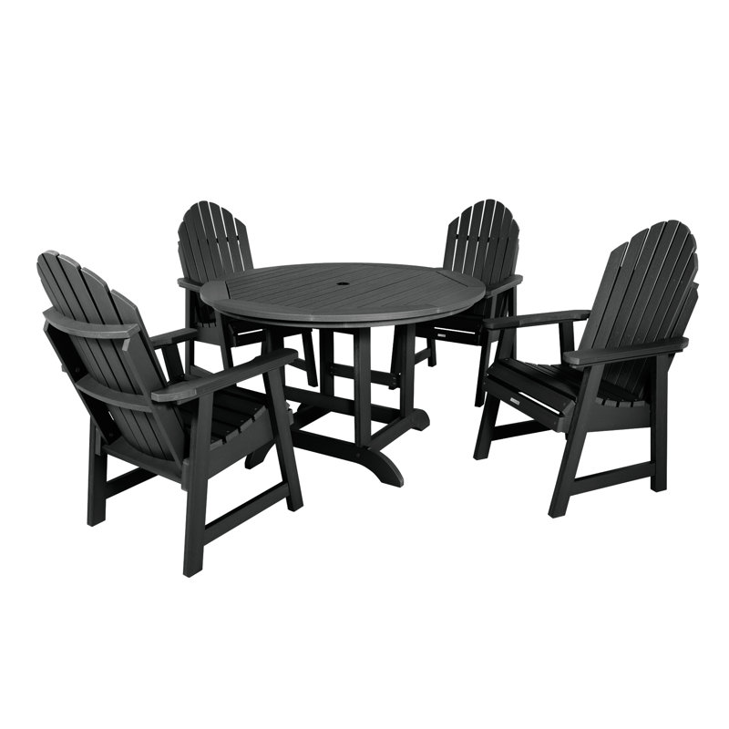 Lynn 4 - Person Patio Dining Set with Round Table, Black