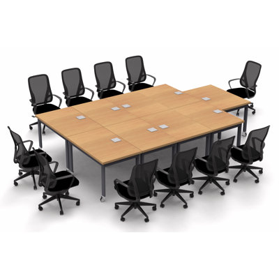 Albin 11 Person Conference Meeting Tables with 11 Chairs Complete Set by The Twillery Co.