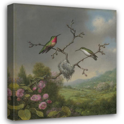 "Hummingbirds and Apple Blossoms" by  Martin Johnson Heade - Gallery Wrap Canvas Wall Art