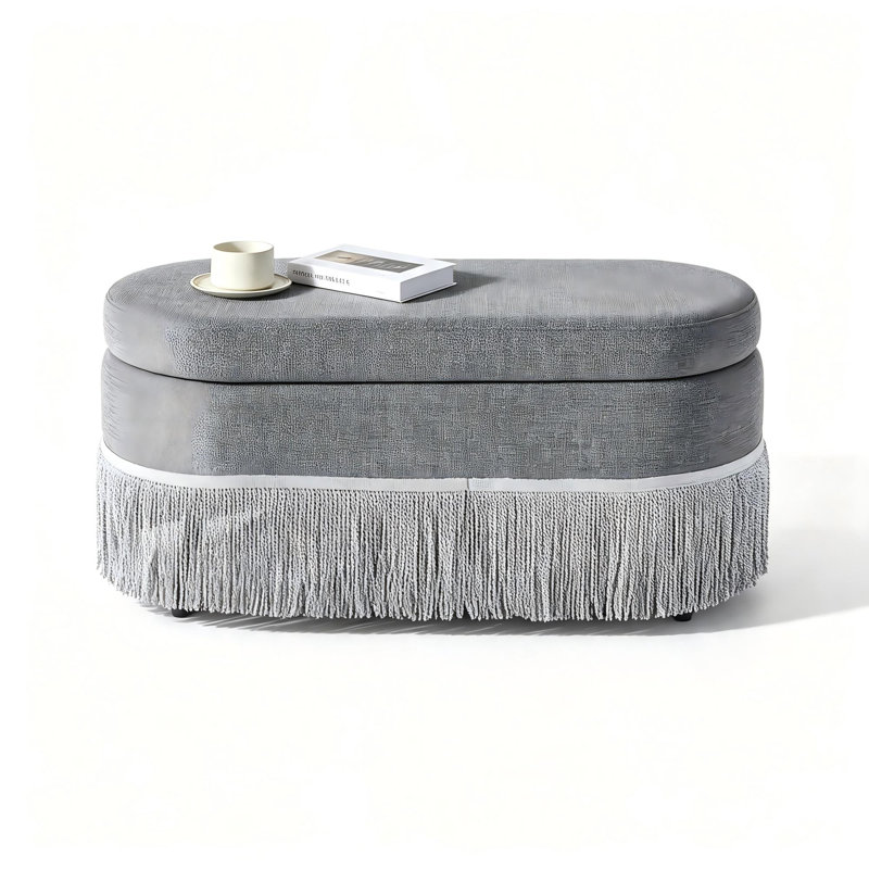 Upholstered Ottoman, Grey