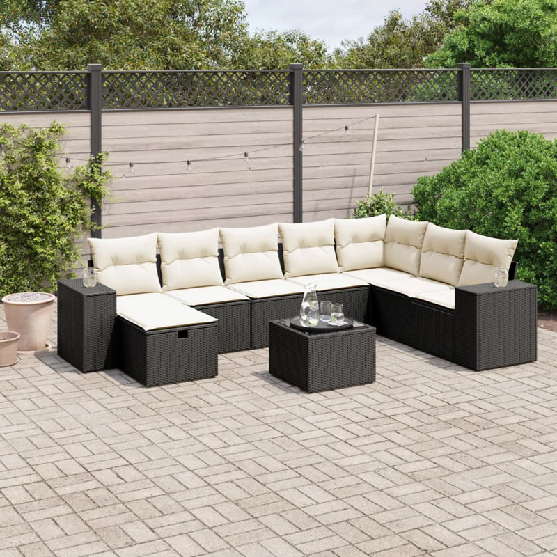 Vidaxl Garden Sofa Set Black