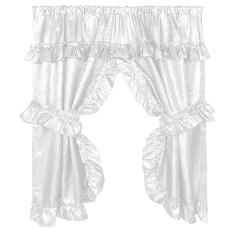Panneaux de rideaux semi-diaphanes Catriona, Blanc