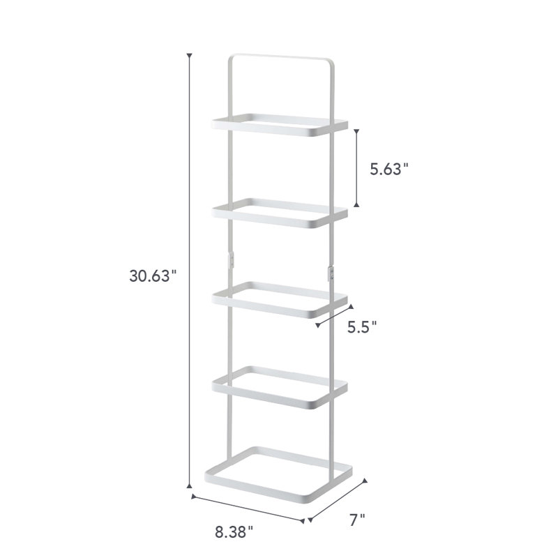 Yamazaki Steel Upright 5 Pair Shoe Rack with Handle