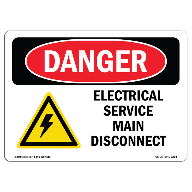 Danger Sign, 12" H x 18" W x 0.1" D